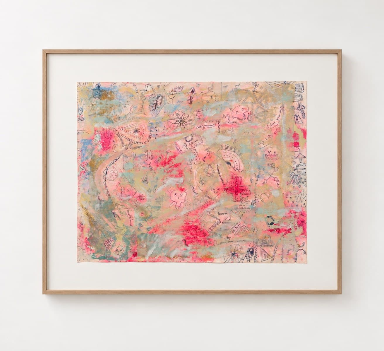 Sandra Molin artwork, framed and hung on a wall
